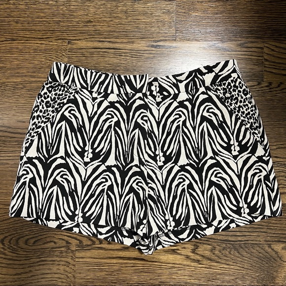 Nicholas Zebra Pattern Brocade Shorts - Picture 1 of 3